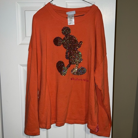 Disney World Long Sleeve Orange Top size Small - Picture 2 of 2
